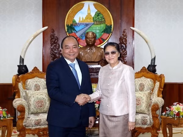  越南政府总理阮春福会见老挝领导人 ảnh 2