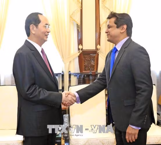 越南国家主席陈大光会见印度塔塔集团越南公司总经理森古普塔 ảnh 1 越南国家主席陈大光会见印度塔塔集团越南公司总经理森古普塔 ảnh 1