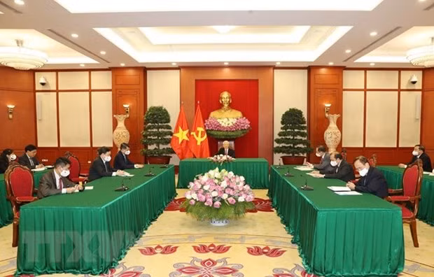 越共中央总书记阮富仲与斯里兰卡总统通电话 ảnh 1 越共中央总书记阮富仲与斯里兰卡总统通电话 ảnh 1