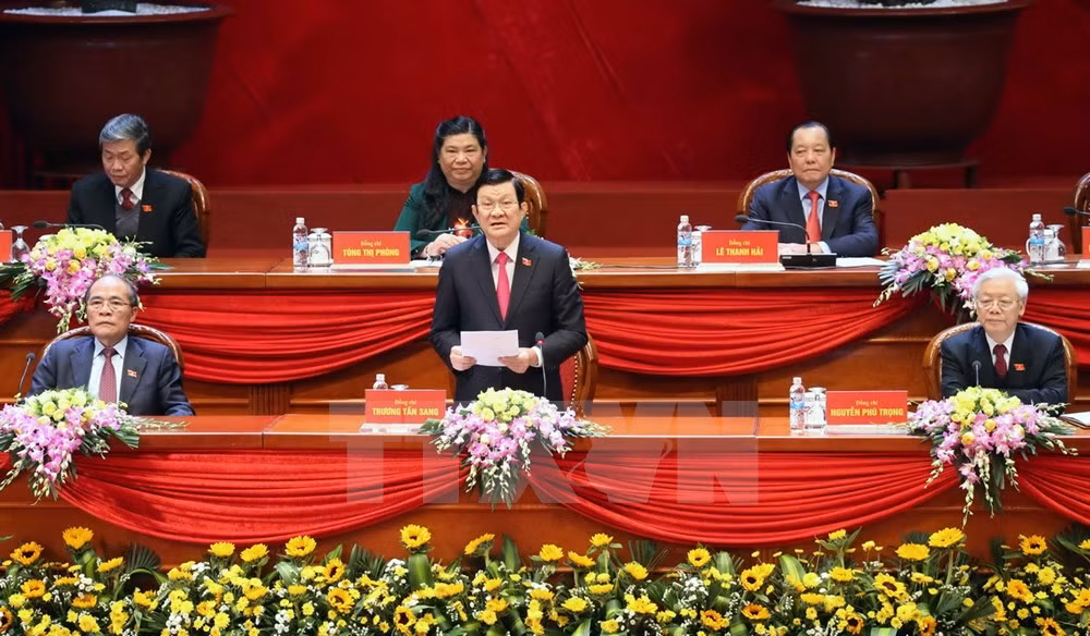 越南共产党第十二次全国代表大会发表闭幕式的新闻公报 ảnh 1 越南共产党第十二次全国代表大会发表闭幕式的新闻公报 ảnh 1