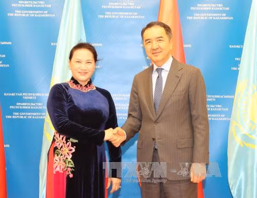 国会主席阮氏金银礼节性拜会哈萨克斯坦总理萨金塔耶夫 ảnh 1 国会主席阮氏金银礼节性拜会哈萨克斯坦总理萨金塔耶夫 ảnh 1