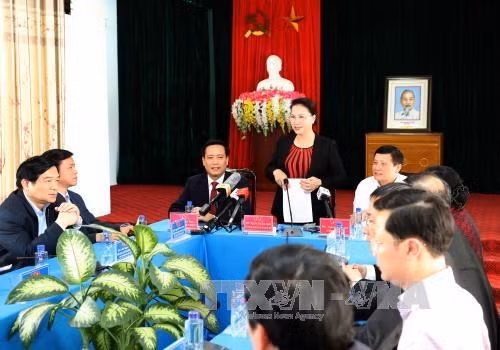 国会主席阮氏金银莅临莱州省南润县调研 ảnh 1 国会主席阮氏金银莅临莱州省南润县调研 ảnh 1