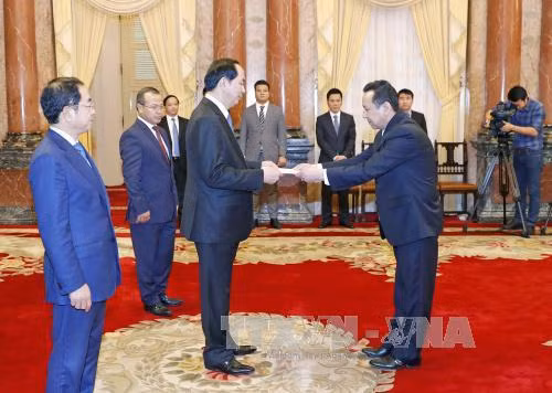越南国家主席陈大光接受六国大使递交的国书 ảnh 3 越南国家主席陈大光接受六国大使递交的国书 ảnh 3