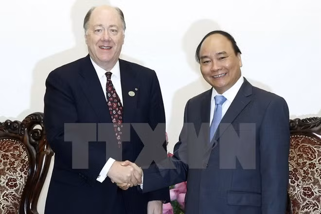 越南政府总理阮春福会见美国-东盟商务理事会代表团 ảnh 1 越南政府总理阮春福会见美国-东盟商务理事会代表团 ảnh 1