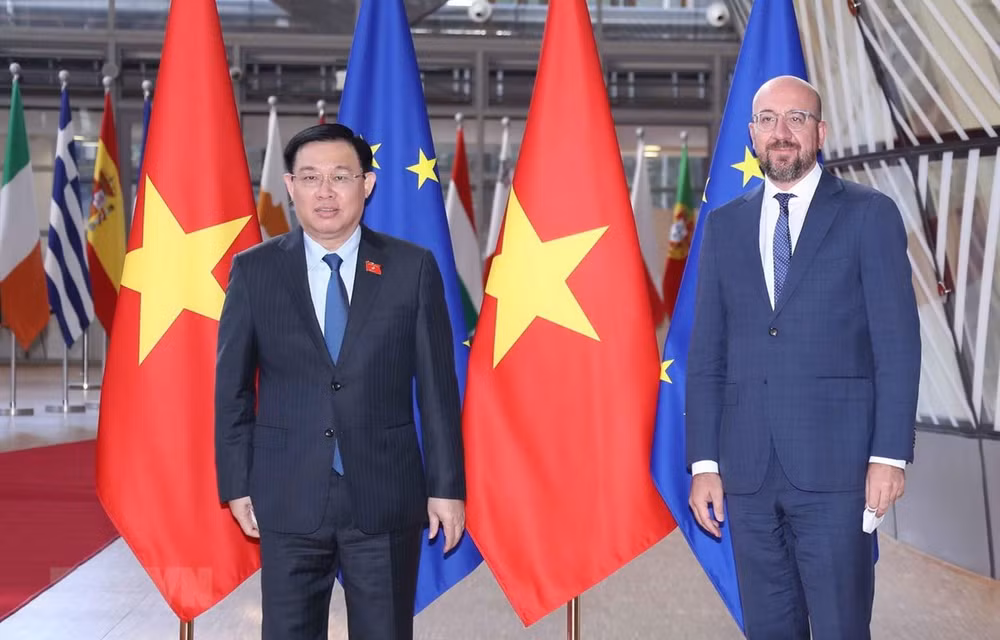 越南国会主席王廷惠会见欧洲理事会主席米歇尔 ảnh 1 越南国会主席王廷惠会见欧洲理事会主席米歇尔 ảnh 1