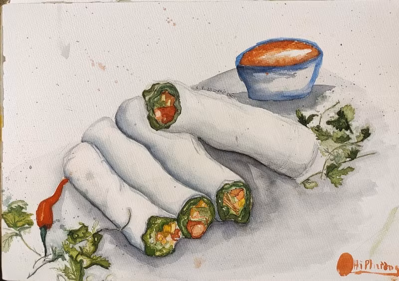 通过素描图赏河内市街头美食 ảnh 2 通过素描图赏河内市街头美食 ảnh 2
