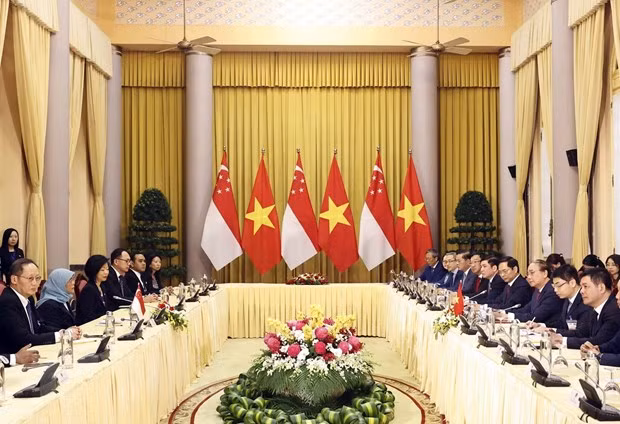 越南国家主席阮春福与新加坡总统雅各布举行会谈 ảnh 2