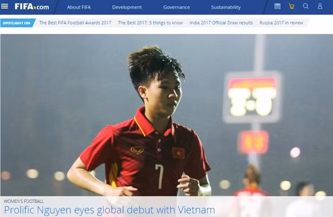越南一女足运动员登上国际足联网页 ảnh 1 越南一女足运动员登上国际足联网页 ảnh 1
