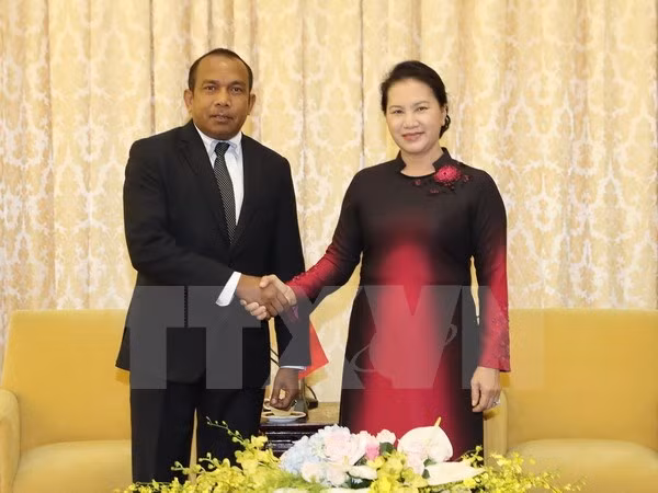 越南国会主席阮氏金银会见东帝汶国民议会议长 ảnh 1 越南国会主席阮氏金银会见东帝汶国民议会议长 ảnh 1