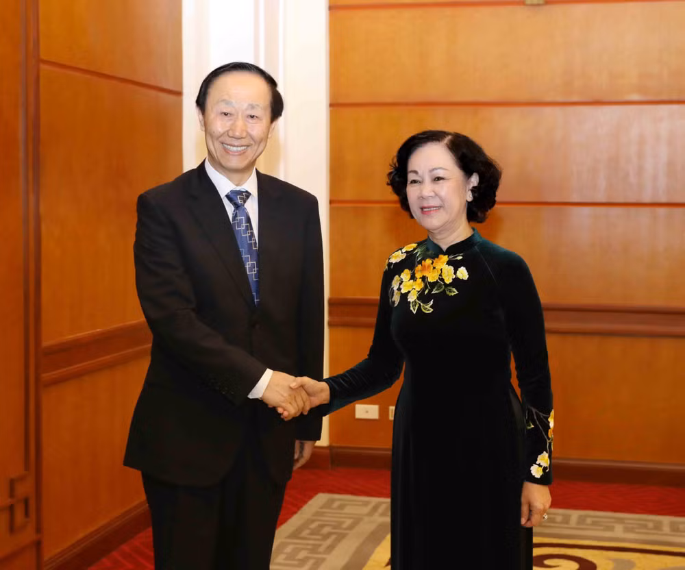 越共中央民运部部长张氏梅会见中国宋庆龄基金会主席王家瑞 ảnh 1 越共中央民运部部长张氏梅会见中国宋庆龄基金会主席王家瑞 ảnh 1