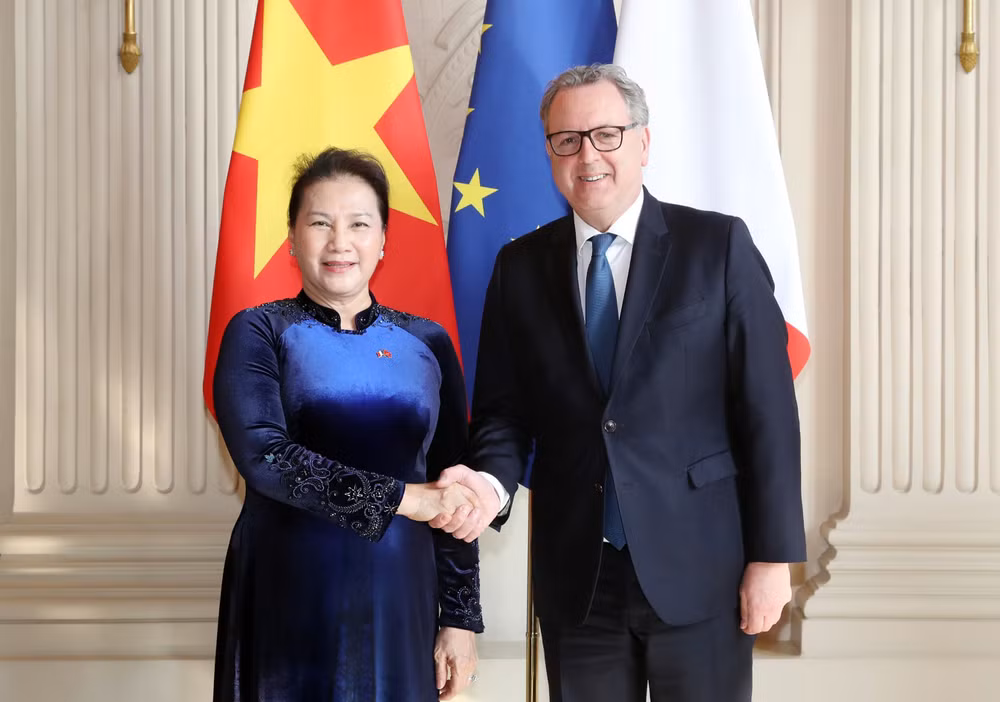 越南国会主席阮氏金银同法国国民议会议长举行会谈 ảnh 1 越南国会主席阮氏金银同法国国民议会议长举行会谈 ảnh 1