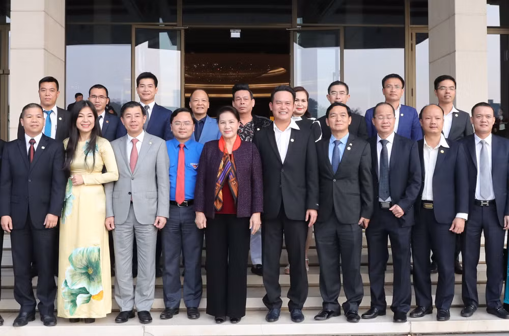越南国会主席阮氏金银会见越南青年企业家代表 ảnh 2