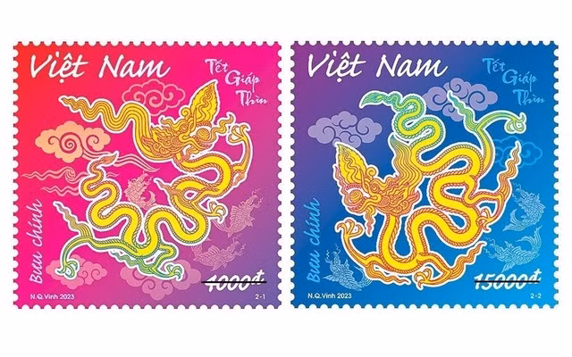 2024甲辰年春节邮票宣传越南的世界遗产 ảnh 1