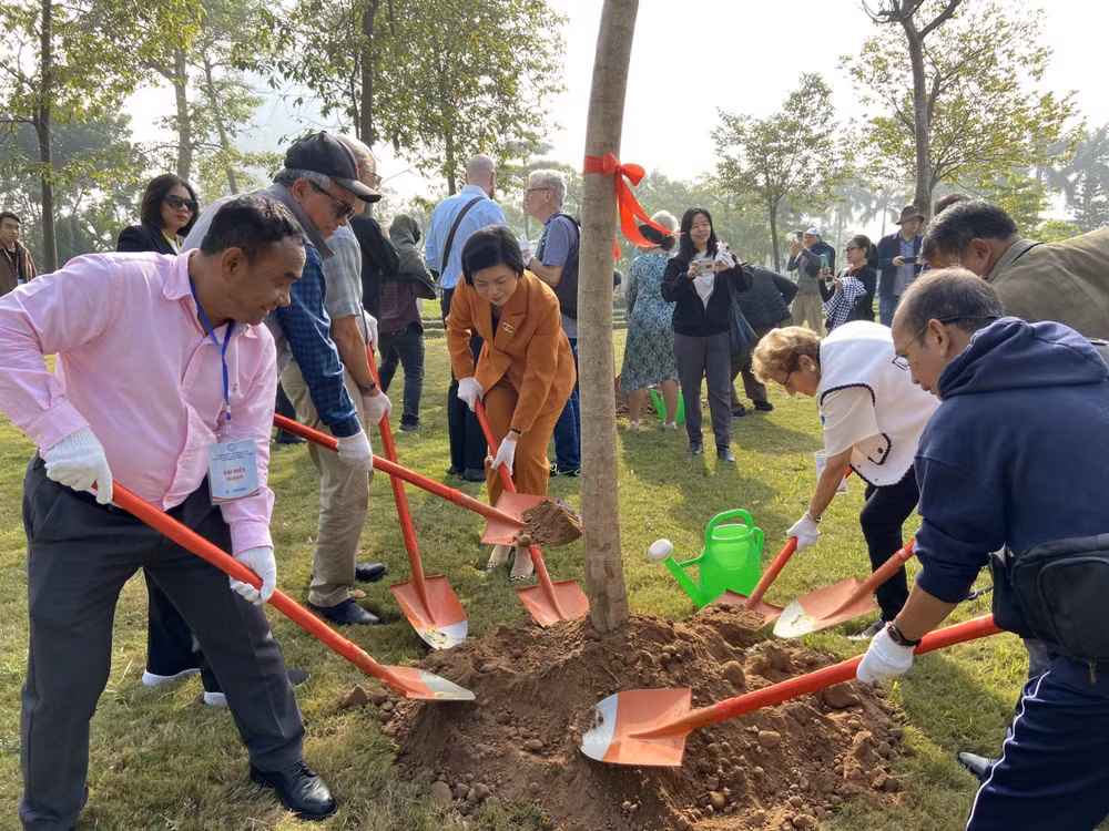 《巴黎协定》签署50周年：在河内和平公园种下友谊树 ảnh 1
