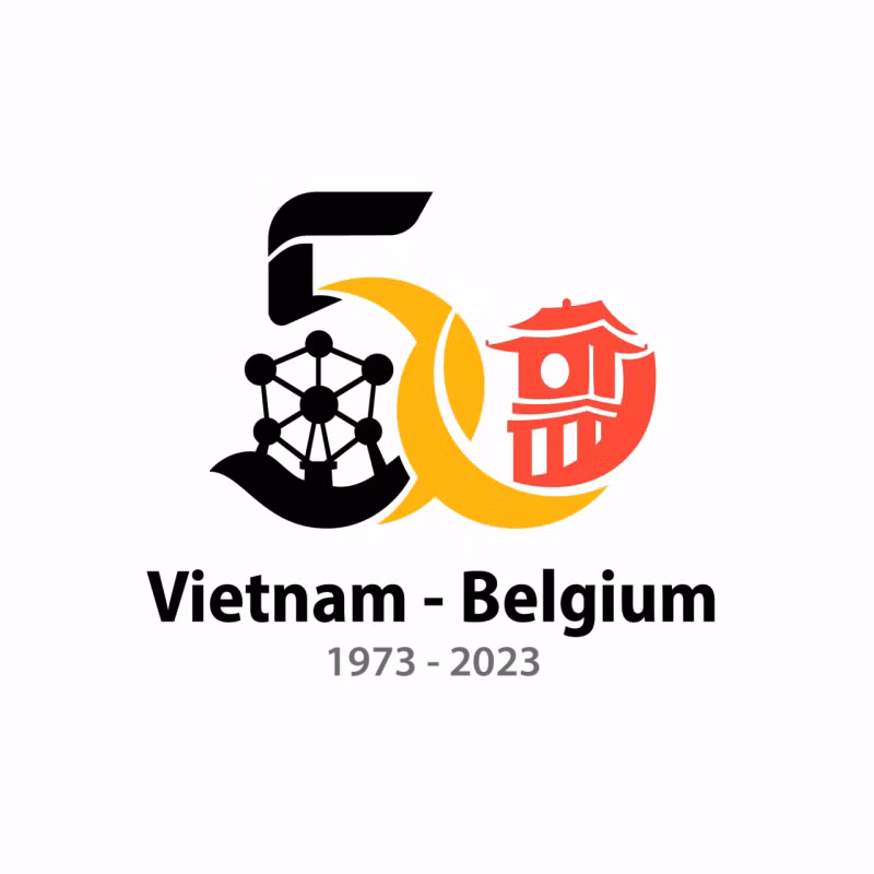 越南与比利时建交50周年纪念标志正式亮相 ảnh 1 越南与比利时建交50周年纪念标志正式亮相 ảnh 1