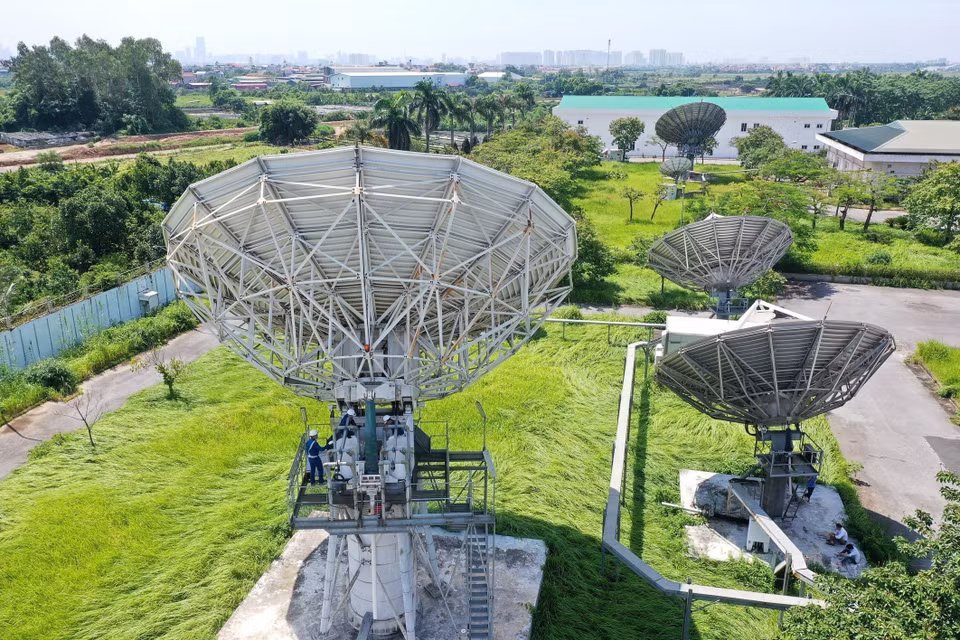 桂阳VINASAT卫星控制与运营站在河内市怀德县吉桂乡建设。图自越通社