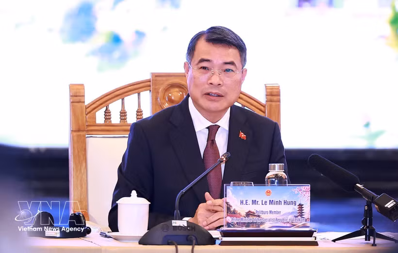 越南政府总理黎明兴在对话会上发表讲话。图自越通社