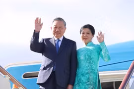 越共中央总书记苏林于5月8日至11日对俄罗斯进行正式访问并出席俄罗斯卫国战争胜利80周年纪念活动。图自越通社