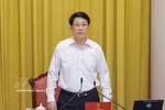 2月27日下午，国家主席梁强在主席府主持召开与主席办公厅的例行工作会议。图自越通社