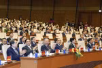 越共中央总书记苏林同各位党和国家领导人、原领导人出席会议。图自越通社