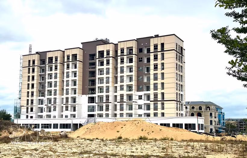 2号保宁社会保障性住房项目T1号楼预计于2026年12月竣工。图自越通社