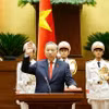 越南国家主席苏林宣誓就职。图自越通社