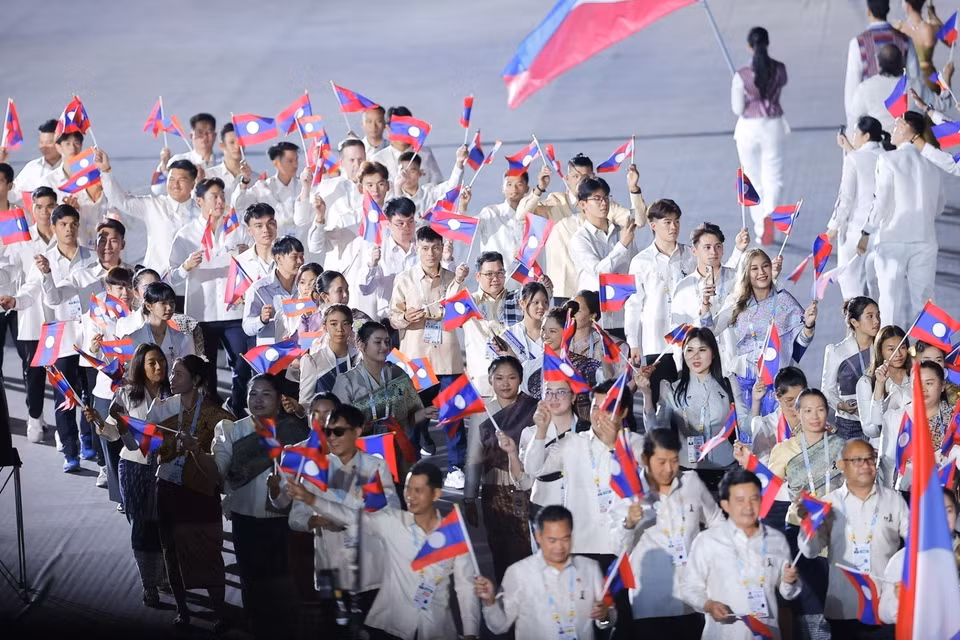菲律宾体育代表团参加在泰国举行的第33届东南亚运动会。图自越通社