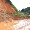 强降雨导致宣光省多条道路发生山体滑坡。图自越通社
