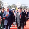 越共中央总书记苏林和老挝人革党中央总书记、国家主席通伦·西苏里。图自越通社