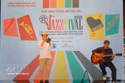 2026年河内国际爵士音乐节（Hanoi Jazztival 2026）项目发布活动上的艺术家。图片来源：越通社